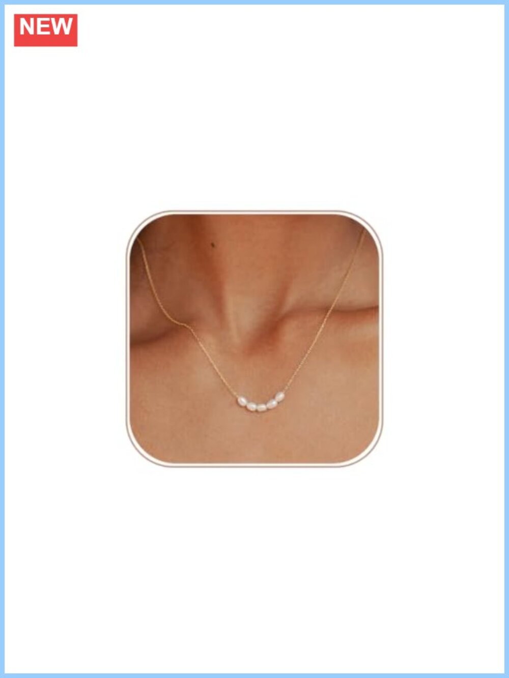 14K Gold Plated Freshwater Pearl Dainty Choker Necklace Hypoallergenic Gift